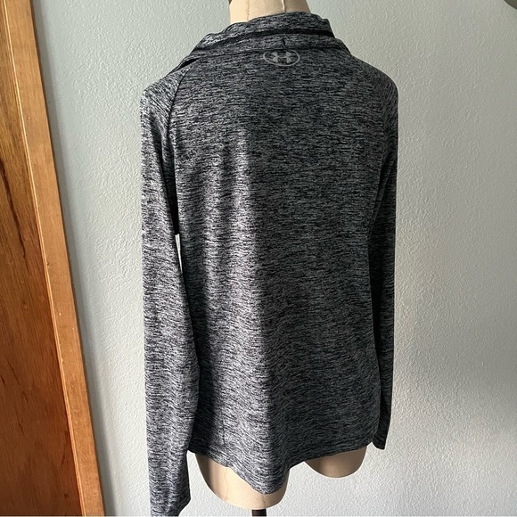 UNDER ARMOUR sz M Black Gray Long Sleeve Zip Up Tech Twist Jacket Funnel Neck - Picture 4 of 8